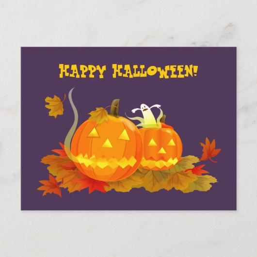 Fijne Halloween! Grappige Jack O'Lantern Briefkaart (Voorkant)