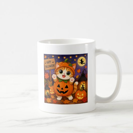 Fijne Halloween grappige kat koffiemok (Rechts)