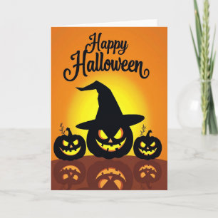 Fijne Halloween Griezeldweeilpompoenkaart Kaart