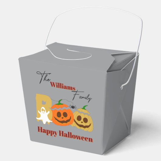Fijne Halloween Griezelfavoren Pompoendoos Bedankdoosjes (Voorkant)