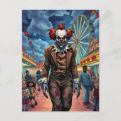 Fijne Halloween | griezelige clown Briefkaart (Voorkant)