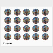 Fijne Halloween | griezelige clown Ronde Sticker (Vel)