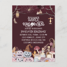 Fijne Halloween Griezige Verjaardagsfeest Uitnodig Briefkaart