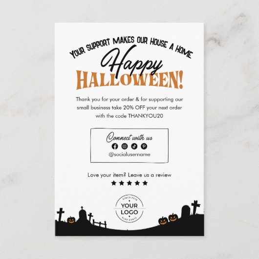 Fijne Halloween! Haunted House Spooky Bedankt (Voorkant)