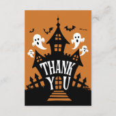 Fijne Halloween! Haunted House Spooky Bedankt (Achterkant)
