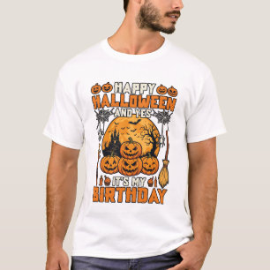 Fijne Halloween Ja Het Is Verjaardag Pompoenen Maa T-shirt