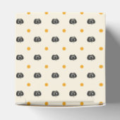 Fijne Halloween. Jack O lantaarn witte polka stipp Bedankdoosjes (Bovenkant)