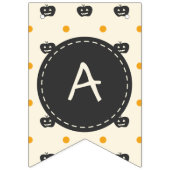 Fijne Halloween. Jack O lantaarn witte polka stipp Vlaggetjes (Tweede vlag)