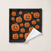 Fijne Halloween Jack O Lantern Illustratieve Kunst Bad Handdoek (Wasdoekje)