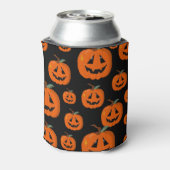 Fijne Halloween Jack O Lantern Illustratieve Kunst Blikjeskoeler (Blikje Achterkant)