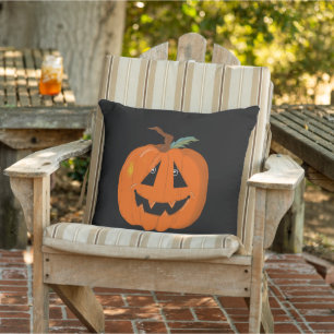Fijne Halloween Jack O Lantern Illustratieve Kunst Buitenkussen