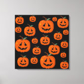 Fijne Halloween Jack O Lantern Illustratieve Kunst Canvas Afdruk (Voorkant)