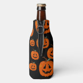 Fijne Halloween Jack O Lantern Illustratieve Kunst Flesjeskoeler (Fles Achterkant)