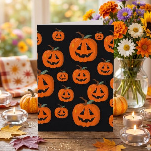 Fijne Halloween Jack O Lantern Illustratieve Kunst Kaart