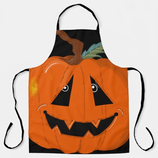 Fijne Halloween Jack O Lantern Illustratieve Kunst Schort (Voorkant)