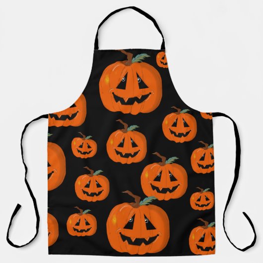 Fijne Halloween Jack O Lantern Illustratieve Kunst Schort (Voorkant)
