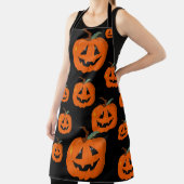 Fijne Halloween Jack O Lantern Illustratieve Kunst Schort (Insitu)