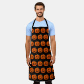 Fijne Halloween Jack O Lantern Illustratieve Kunst Schort (Gedragen)