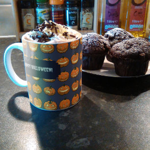 Fijne Halloween! Jack O Lantern Pumpkin Pattern Koffiemok