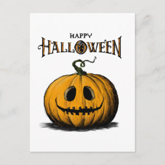 Fijne Halloween Jack O'Lantern Volwassene Oranje T Briefkaart
