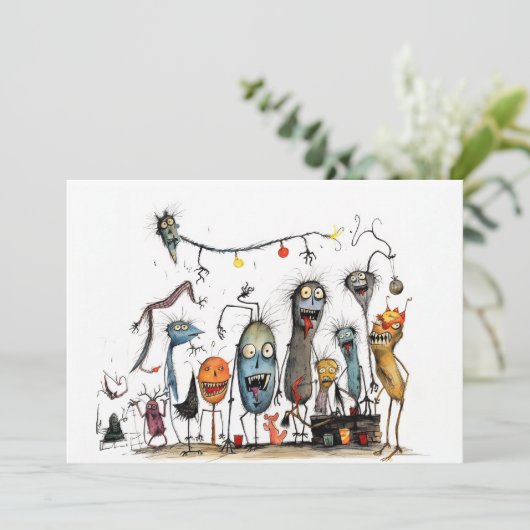 Fijne Halloween, jij monster! Feestdagenkaart (Staand voorkant)
