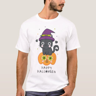 Fijne Halloween katten 2025 T-shirt