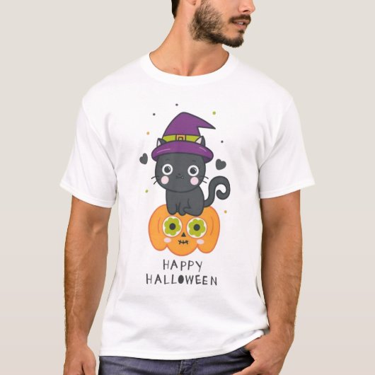 Fijne Halloween katten 2025 T-shirt (Voorkant)