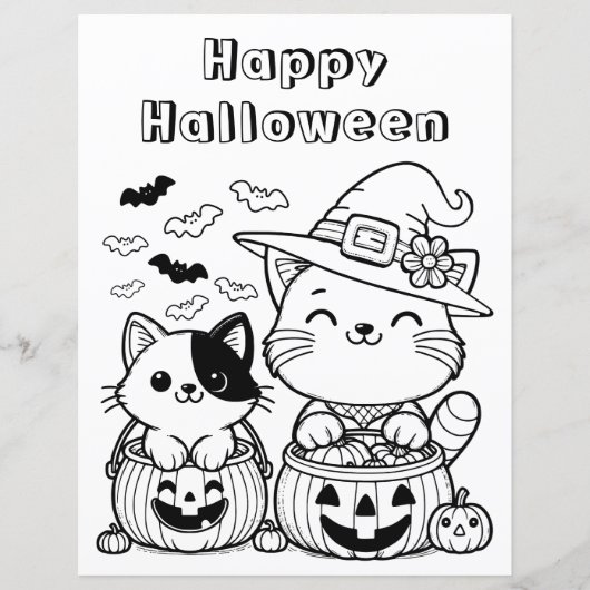 Fijne Halloween | kleurplaat (Voorkant)