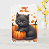 Fijne Halloween Knuffel Creature Kaart (Gele Bloem)