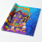 Fijne Halloween kostuum kinder feestviering Cadeaupapier (Uitgerold)