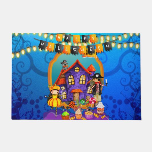 Fijne Halloween kostuum kinder feestviering Deurmat (Voorkant)