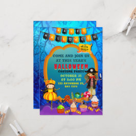 Fijne Halloween kostuum kinder feestviering Kaart