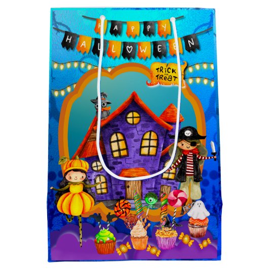 Fijne Halloween kostuum kinder feestviering Medium Cadeauzakje (Achterkant)