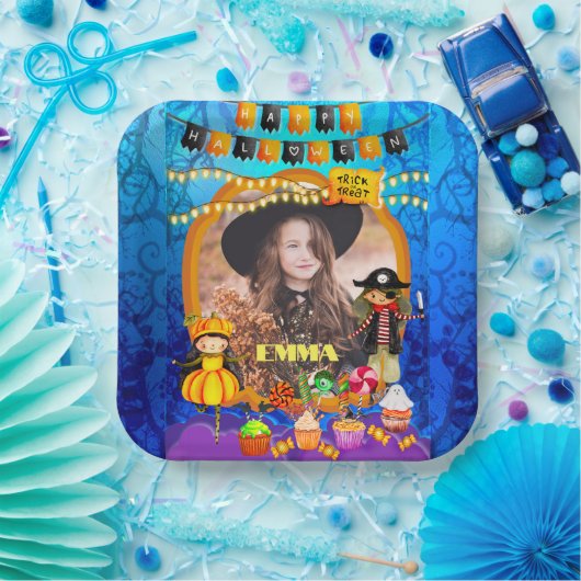 Fijne Halloween kostuum kinder feestviering Papieren Bordje (Feest)