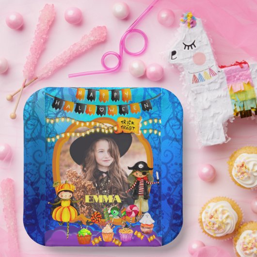 Fijne Halloween kostuum kinder feestviering Papieren Bordje (Feest)
