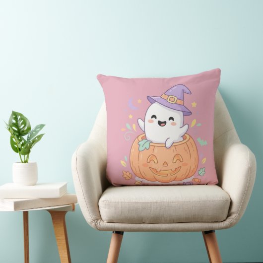 Fijne Halloween leuke pompoen spook kussen (Stoel)