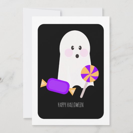 Fijne Halloween Lieve Geest Snoepkaart (Voorkant)