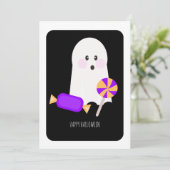 Fijne Halloween Lieve Geest Snoepkaart (Staand voorkant)