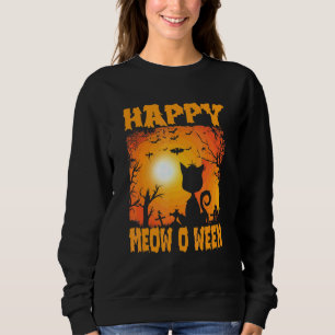 Fijne Halloween Meowoween Zwart Kat Feest Cos Trui