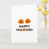 Fijne Halloween met 2 schattige lachende pompoenen Kaart (Gele Bloem)