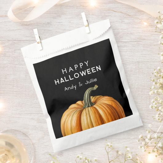 Fijne Halloween met  pompoen Bedankzakje (Geknipt)