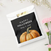 Fijne Halloween met  pompoen Bedankzakje (Gezegeld)