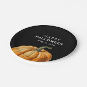 Fijne Halloween met  pompoen Papieren Bordje (Gekanteld)