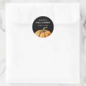 Fijne Halloween met  pompoen Ronde Sticker (Tas)