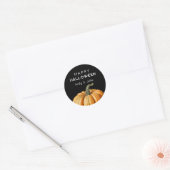 Fijne Halloween met  pompoen Ronde Sticker (Envelop)