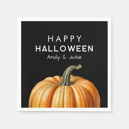 Fijne Halloween met  pompoen Servet (Voorkant)