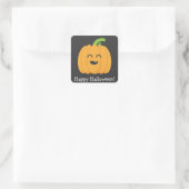 Fijne Halloween met Schattigee pompoen Vierkante Sticker (Tas)