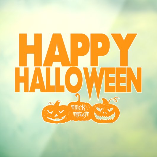 Fijne Halloween Moderne Pompoenen Raamsticker (Vel 3)