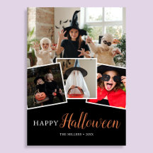 Fijne Halloween moderne zwarte foto vakantiekaart