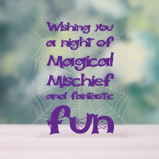 Fijne Halloween nacht van angst Acryl Bord (Neutraal)